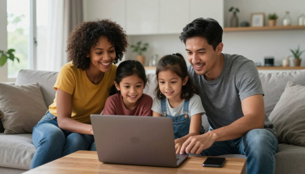 Canadian family researching IPTV services online