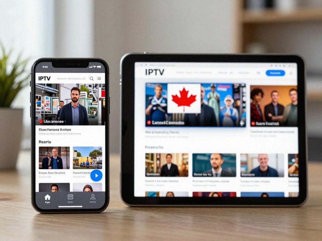 IPTV Canada app on smartphone and tablet