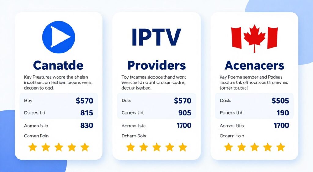 comparison chart of best IPTV Canada providers with features and pricing