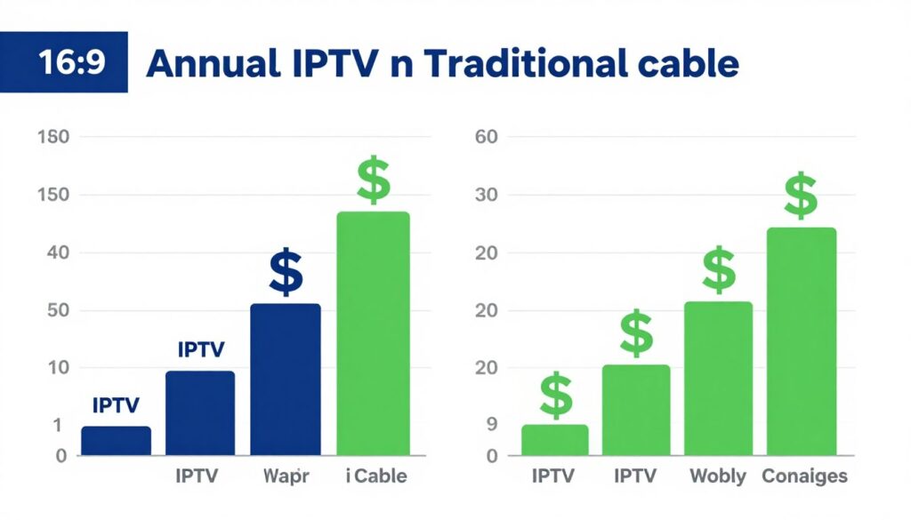 cost savings visualization comparing iptv vs cable satellite pricing annually