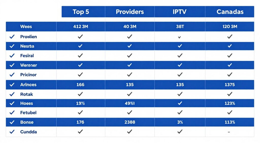 detailed comparison matrix of top IPTV Canada services