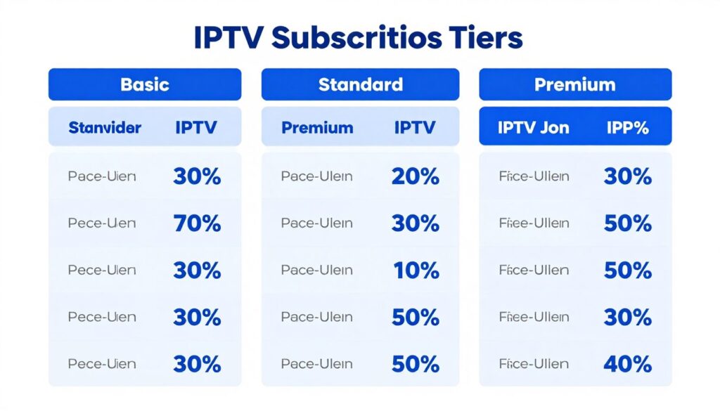 iptv canada pricing comparison chart showing monthly quarterly and annual plans