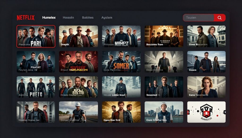 iptv vod library interface showing movies and tv series categories