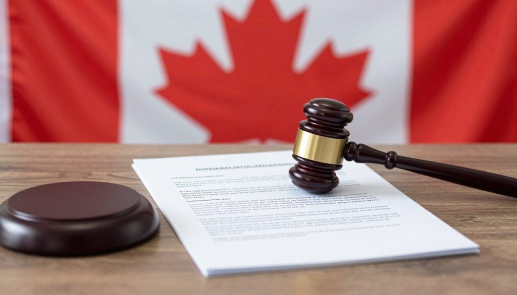 legal documents and canadian flag representing iptv regulations and compliance