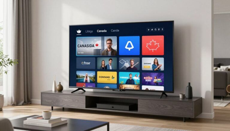 top rated IPTV Canada streaming service on smart TV showing multiple channels