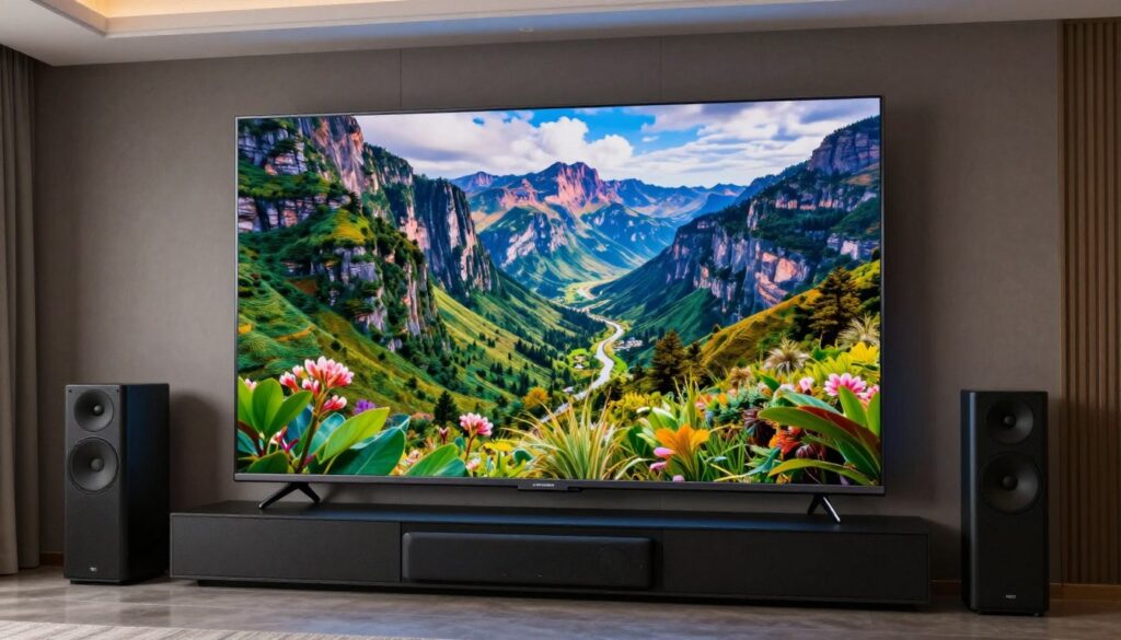 ultra hd 4k iptv streaming on large smart tv showing crystal clear picture quality