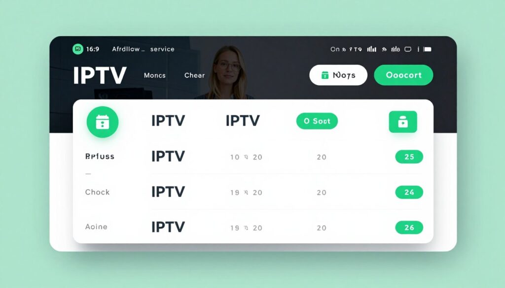 Budget IPTV service interface showing affordable pricing and channel selection