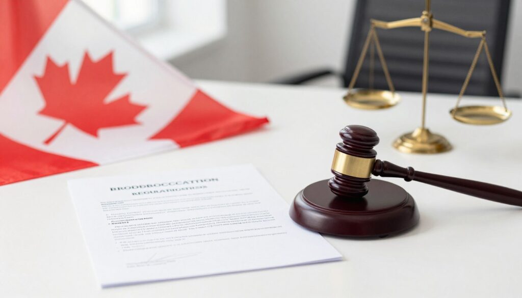 Canadian legal documents and gavel representing IPTV regulations