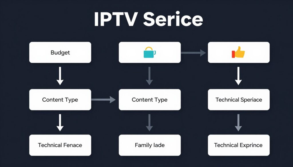 Decision-making flowchart for choosing the right IPTV service