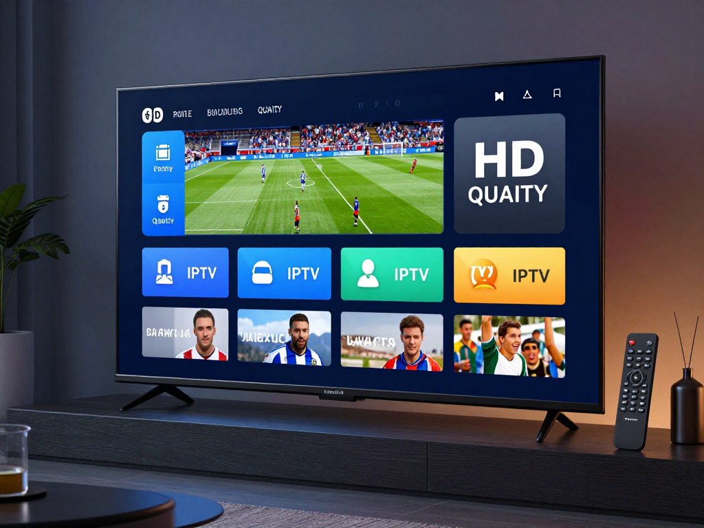 IPTV Canada Premium service interface showing live channels on smart TV