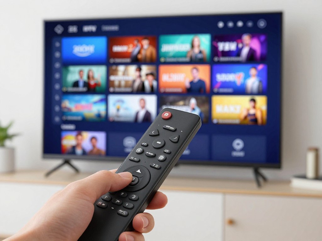 IPTV streaming on Fire Stick device showing channel guide interface
