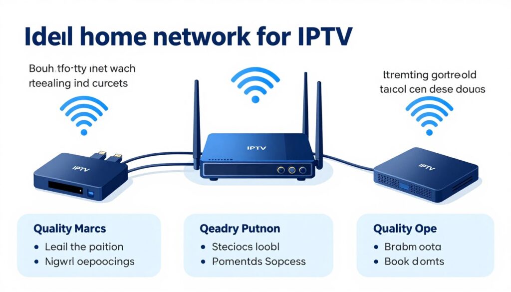 Network diagram showing optimized home setup for IPTV streaming