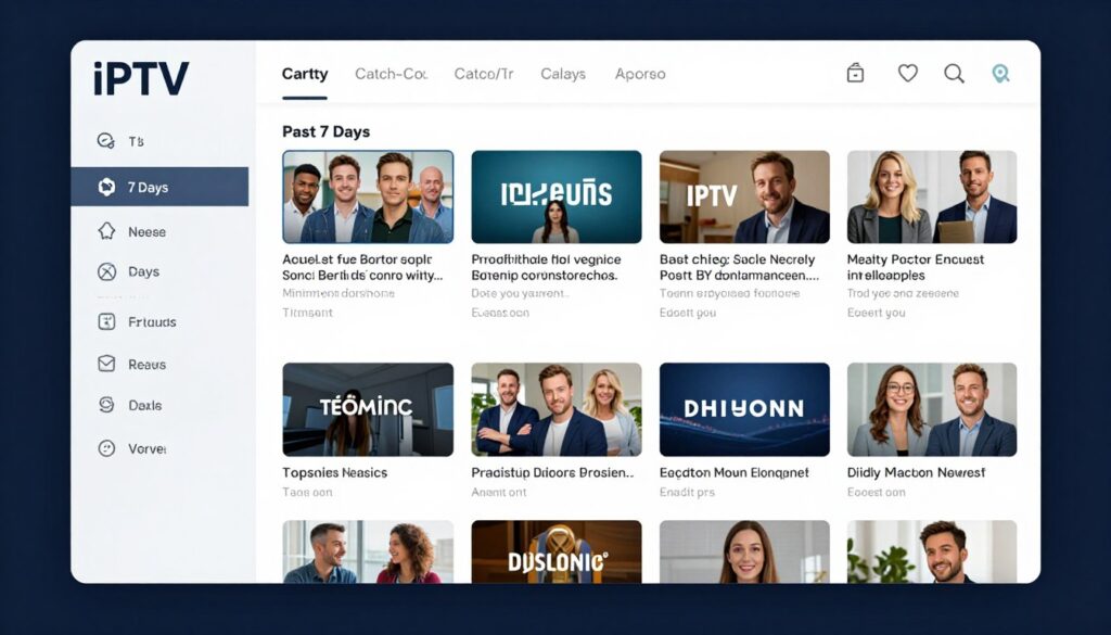 catch-up TV interface showing past week programming