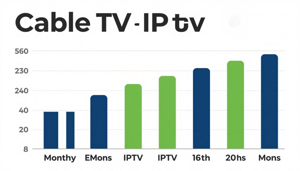 cost comparison showing savings between cable and IPTV services