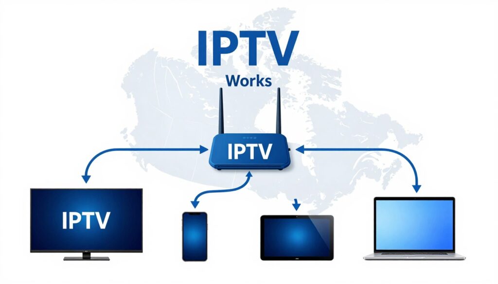iptv canada technology diagram showing streaming process