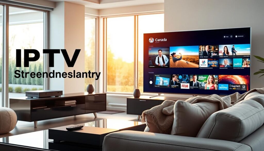 A sleek, modern living room scene showcasing IPTV Canada streaming quality. In the foreground, a high-definition television displays vibrant, crystal-clear images of various streaming content, emphasizing the seamless viewing experience. A stylish entertainment center surrounds the TV, featuring streaming devices and a remote control. The middle of the scene includes a comfortable couch with casually draped blankets, inviting viewers to sit and enjoy their favorite shows. In the background, large windows let in warm, natural light, enhancing the cozy atmosphere. Soft lighting creates a relaxed mood, with a focus on the technology in use. The brand "iptvmaxcanada.com" subtly integrated into the decor. The overall composition reflects a contemporary and inviting space, highlighting IPTV Surrey BC as the ultimate choice for seamless streaming. A sleek, modern living room scene showcasing IPTV Canada streaming quality. In the foreground, a high-definition television displays vibrant, crystal-clear images of various streaming content, emphasizing the seamless viewing experience. A stylish entertainment center surrounds the TV, featuring streaming devices and a remote control. The middle of the scene includes a comfortable couch with casually draped blankets, inviting viewers to sit and enjoy their favorite shows. In the background, large windows let in warm, natural light, enhancing the cozy atmosphere. Soft lighting creates a relaxed mood, with a focus on the technology in use. The brand "iptvmaxcanada.com" subtly integrated into the decor. The overall composition reflects a contemporary and inviting space, highlighting IPTV Surrey BC as the ultimate choice for seamless streaming.